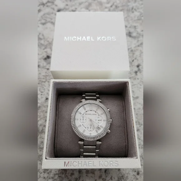 Michael Kors Silver Watch with Crystal Accents display picture 1